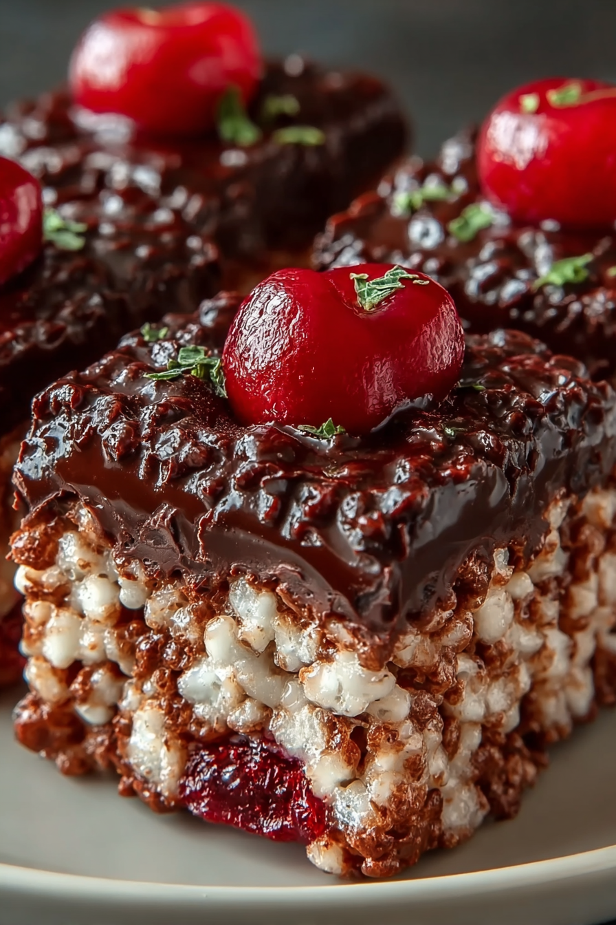 Chocolate Covered Cherry Rice Krispies Treats image 2