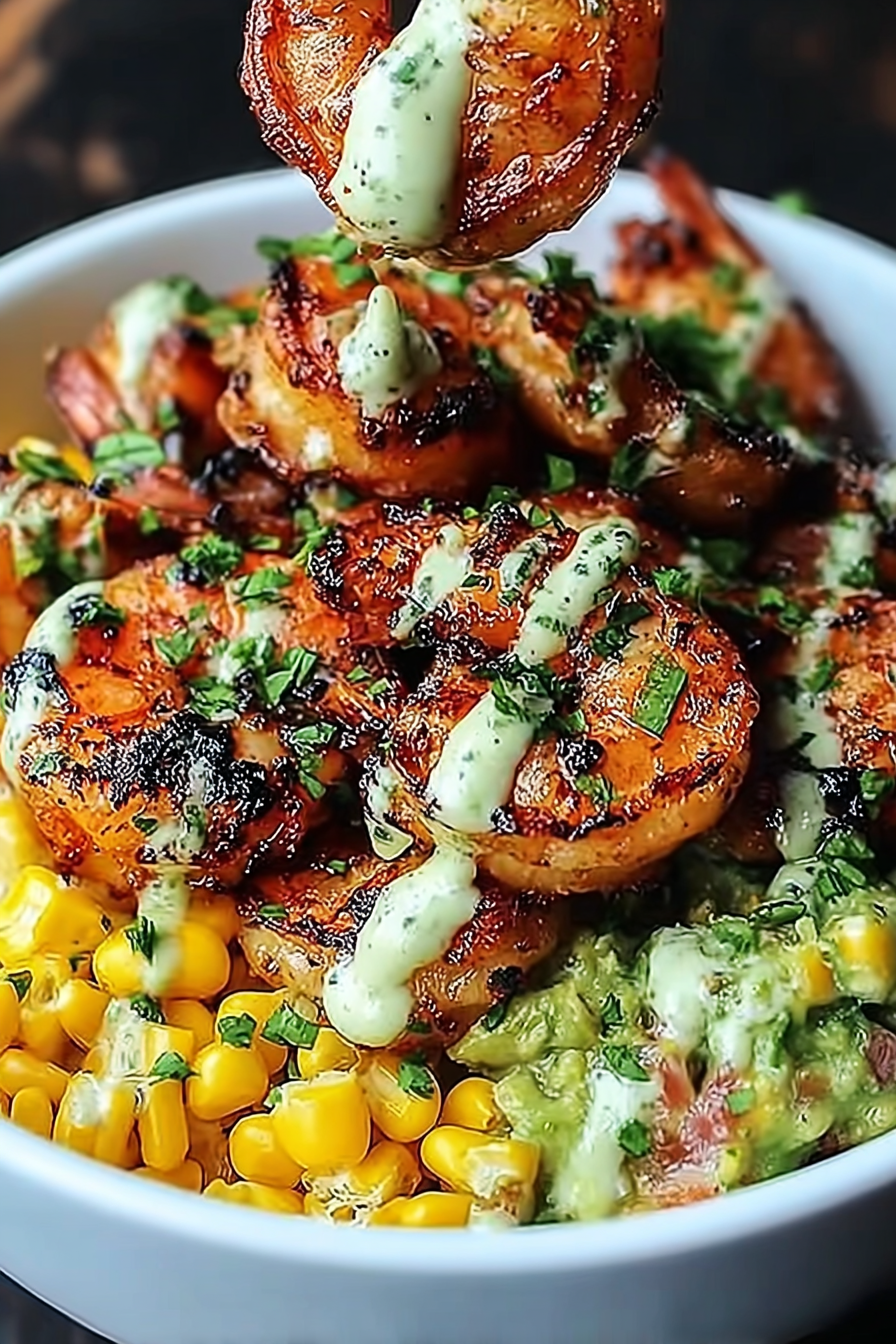 Grilled Shrimp Bowl with Avocado, Corn Salsa & Creamy Garlic Sauce: An Incredible Ultimate Recipe image 2
