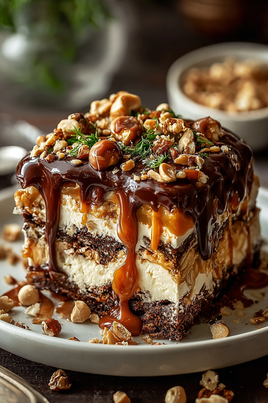 Ultimate Snickers Poke Cake image 2