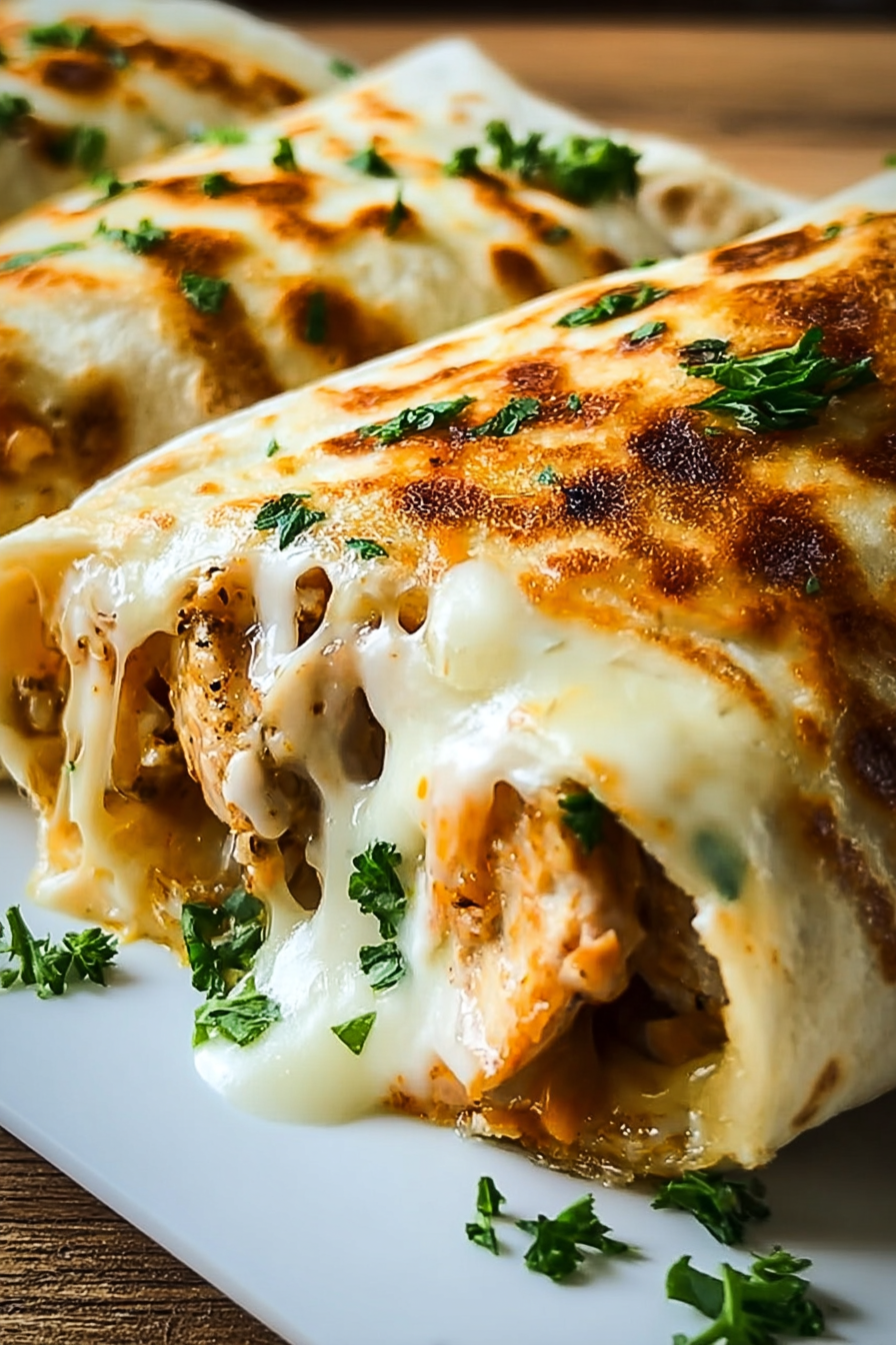 Cheesy Garlic Chicken Wraps image 2