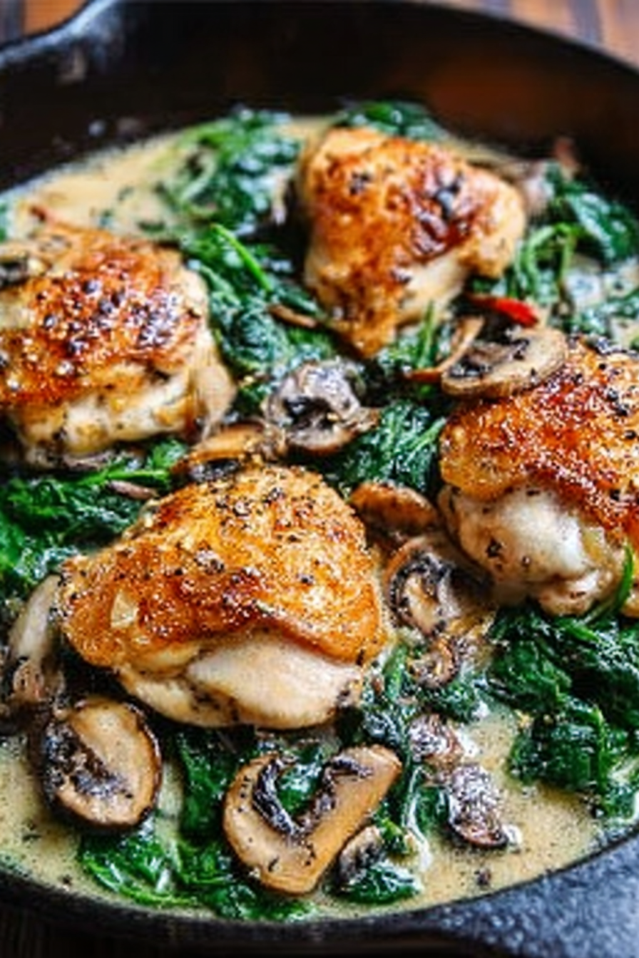 Chicken, Spinach, and Mushroom Low-Carb Oven Dish Recipe image 2
