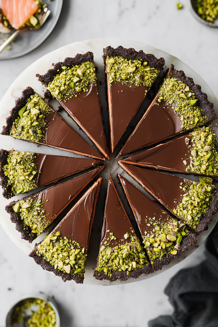 Chocolate Pistachio Ganache Tart Recipe image 2