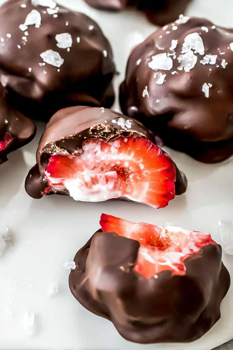 Chocolate Strawberry Frozen Yogurt Bites image 2