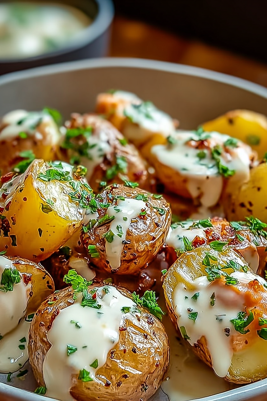 Creamy Garlic Baby Potatoes image 2