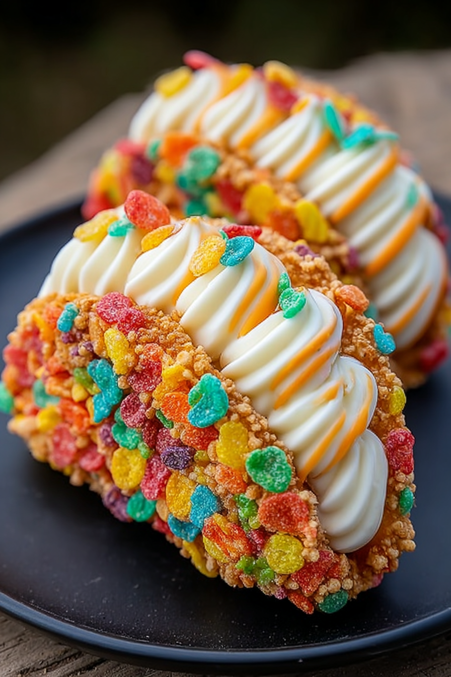 Fruity Pebbles Cheesecake Tacos image 2