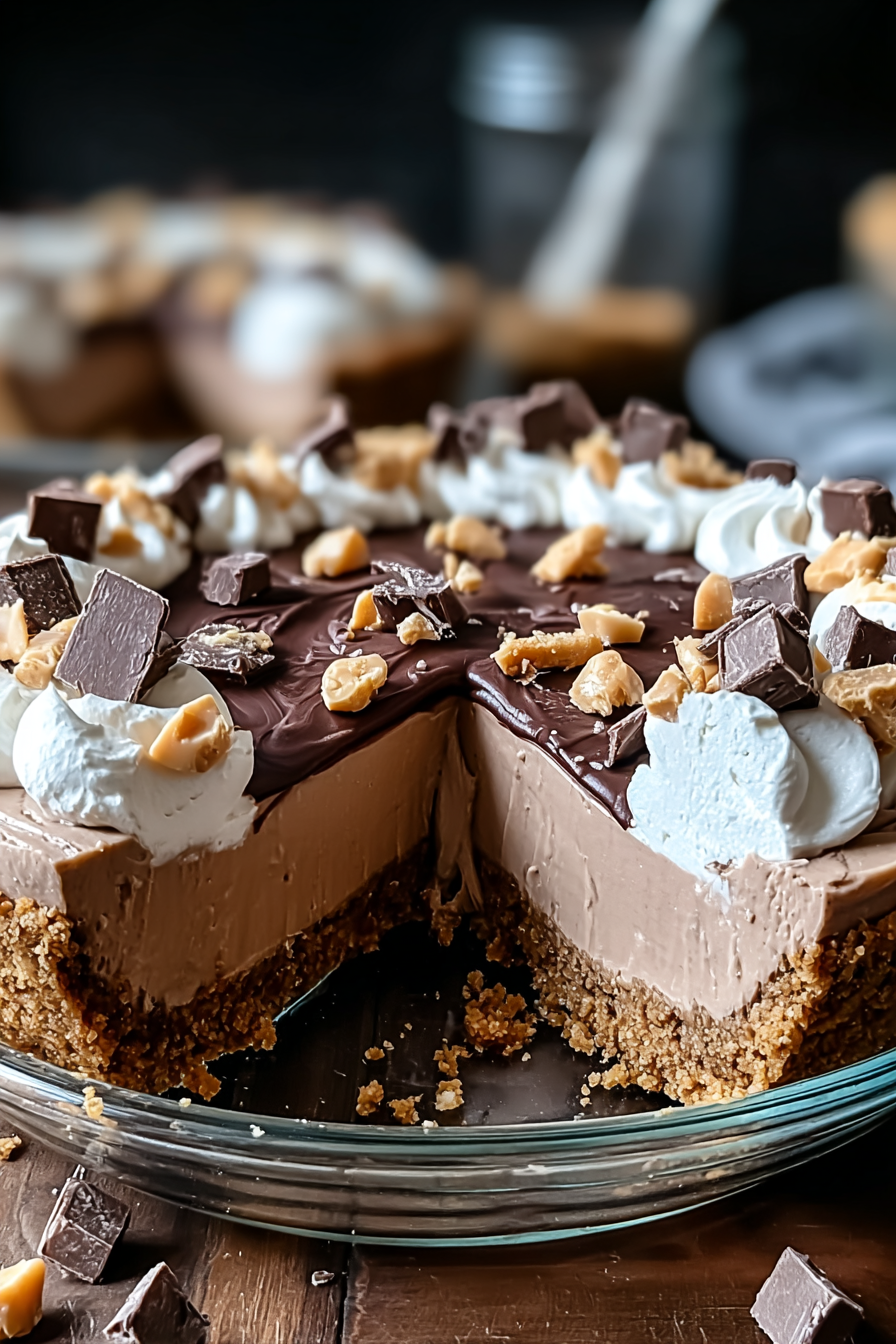 No-Bake Cream Cheese Peanut Butter Pie with Chocolate Whipped Cream image 2