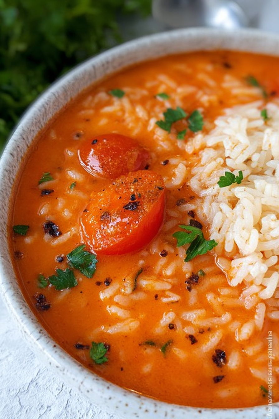 Tomato soup with rice image 2