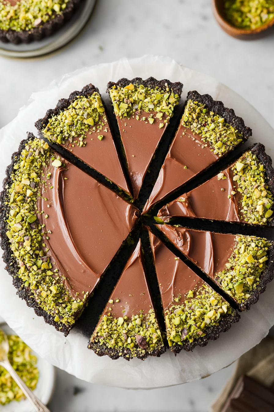 Chocolate Pistachio Ganache Tart Recipe image 2