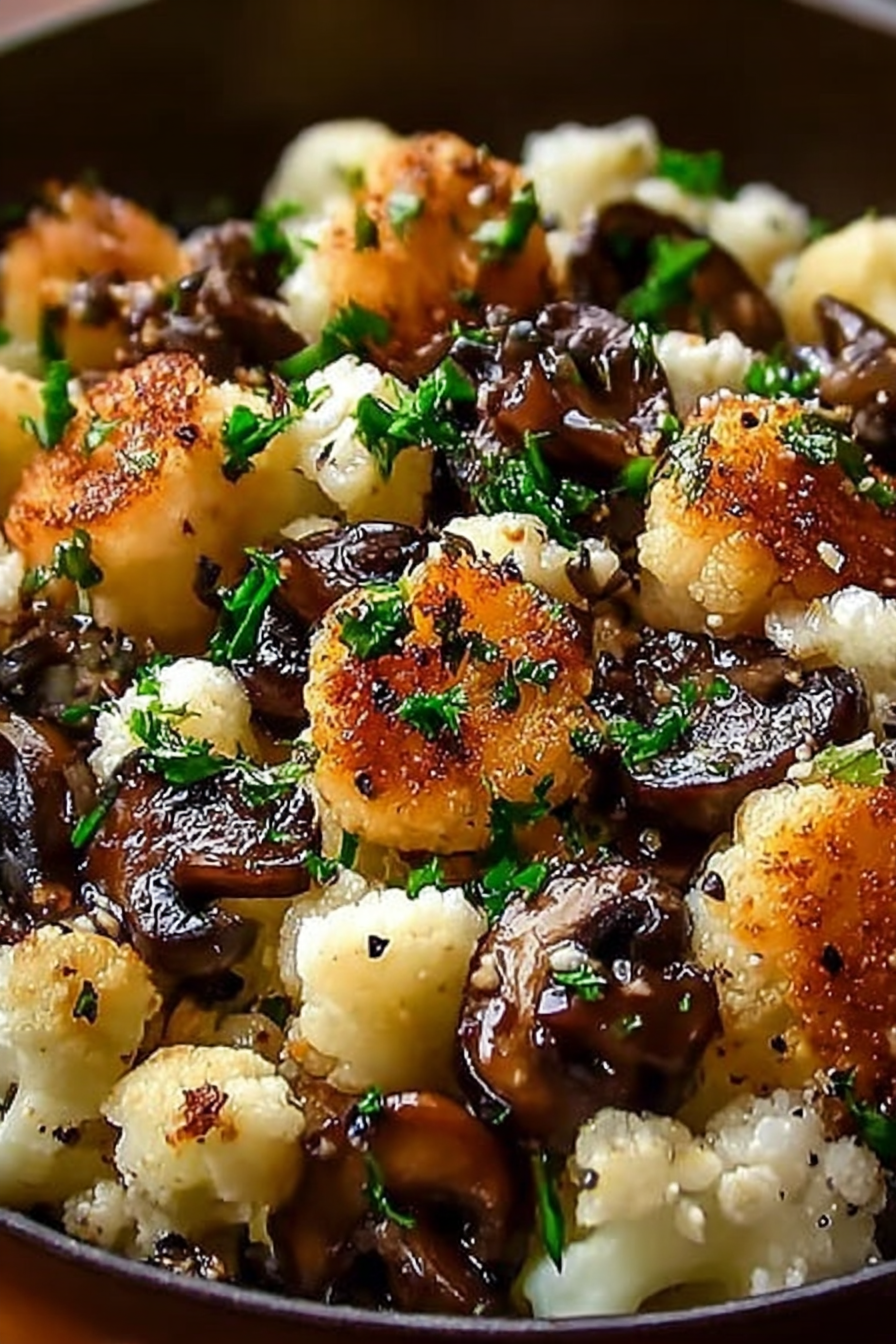 Garlic Cauliflower Mushroom Skillet: Quick & Delicious dish image 2