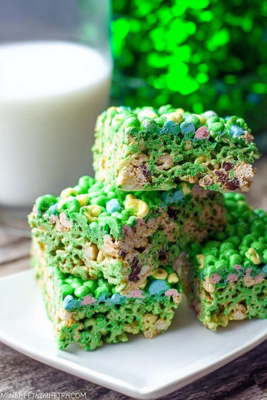 Mint Chocolate Chip Rice Krispie Treats image 2