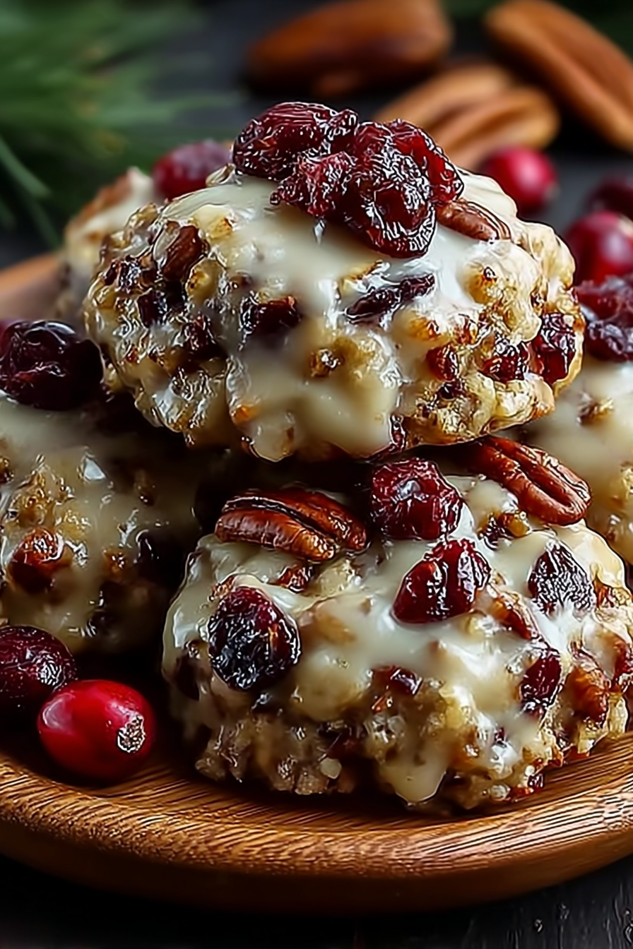 No-Bake Cranberry Pecan Praline Cookies image 2