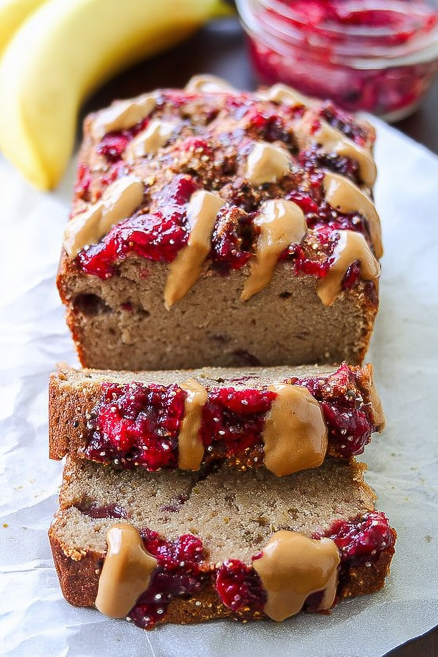 Peanut Butter & Jelly Banana Bread Recipe image 2