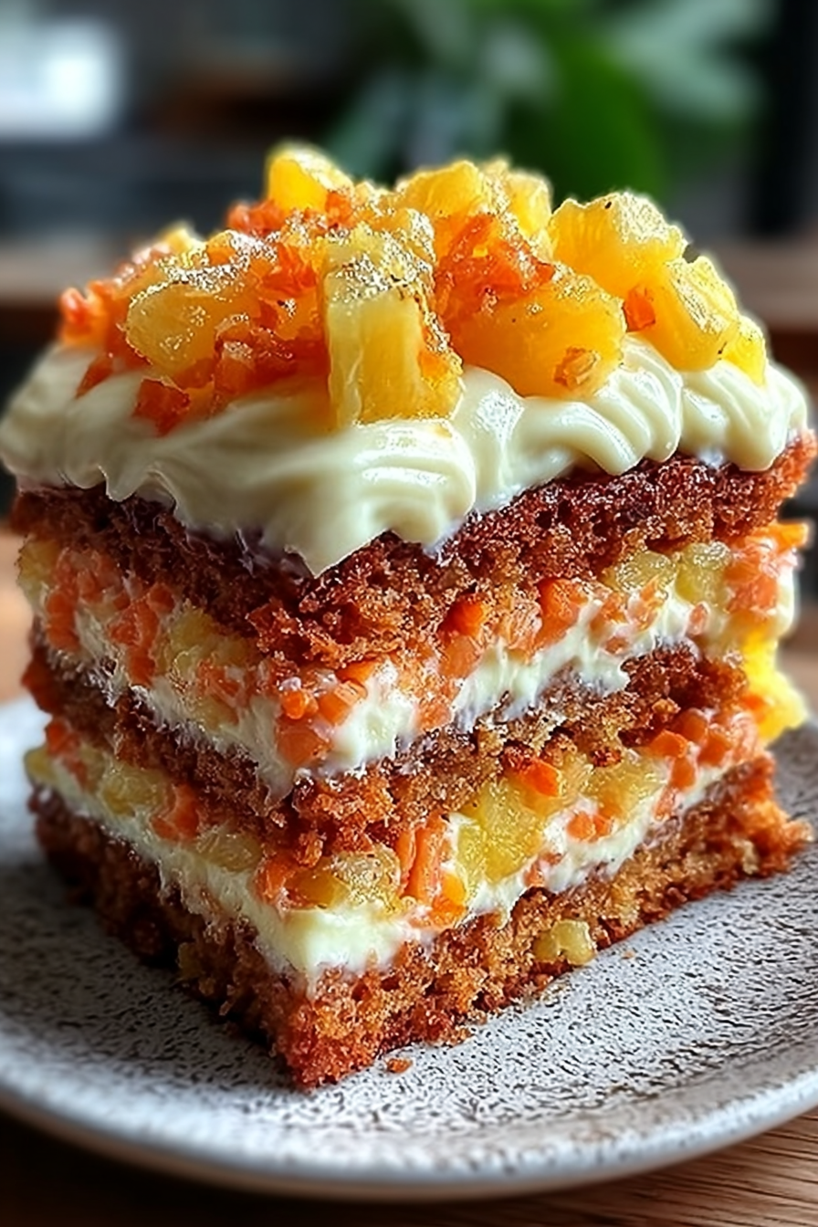 Pineapple Carrot Cream Cake: Moist & Tropical image 2