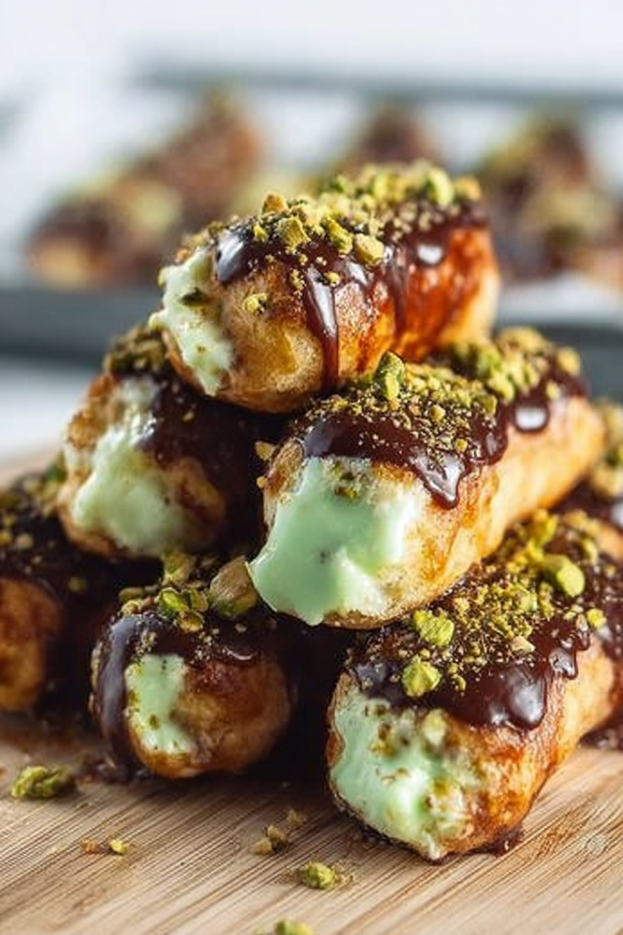 Pistachio Chocolate Éclair Towers image 2