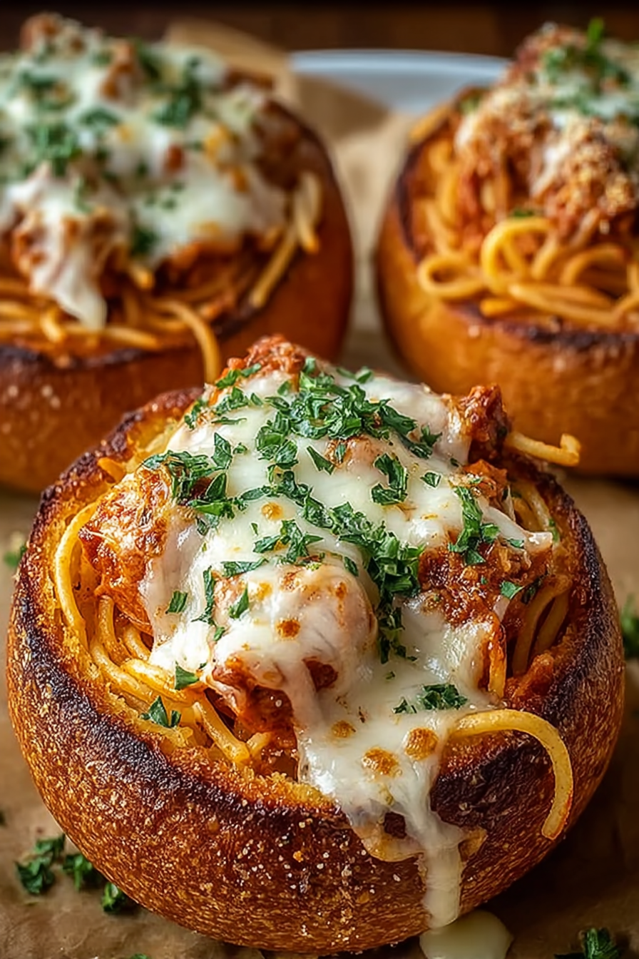 Spaghetti Garlic Bread Bowls image 2