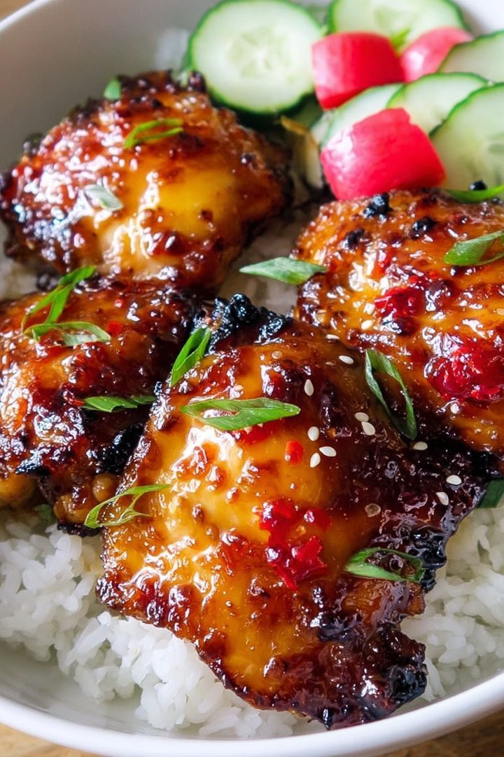 Sticky Sweet Chili Chicken Thighs in Air Fryer image 2