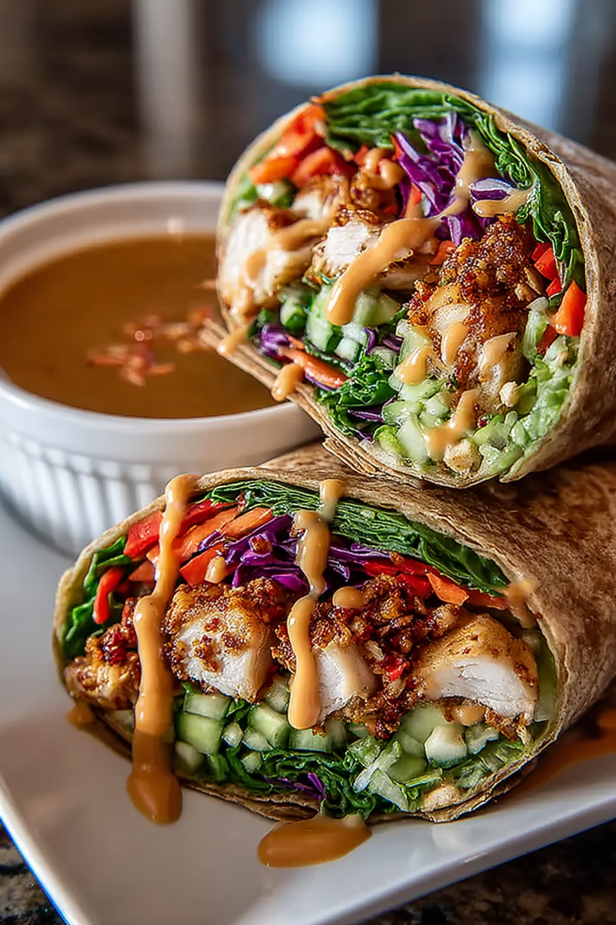 Thai Peanut Chicken Wraps image 2