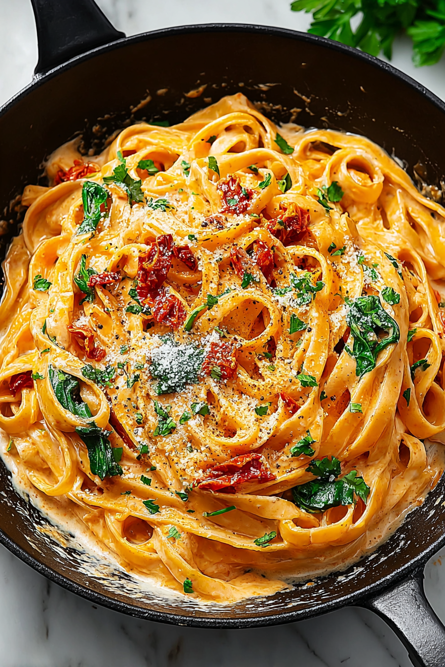 Vegan Creamy Sun Dried Tomato Pasta Recipe image 2