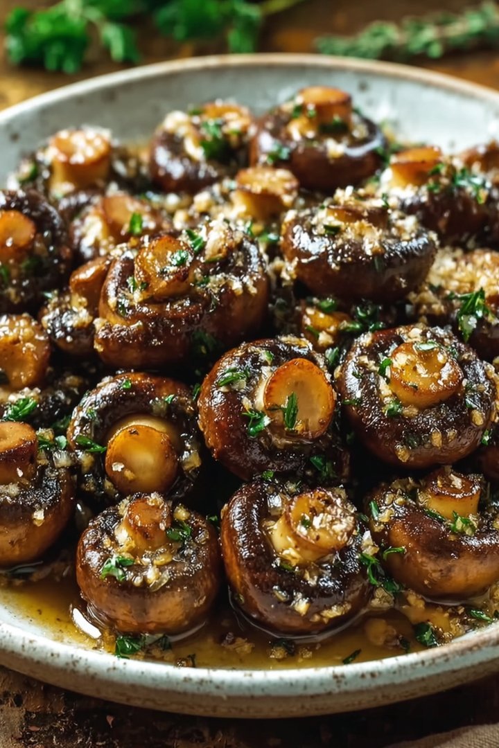 Garlic Butter Roasted Mushrooms Recipe image 2