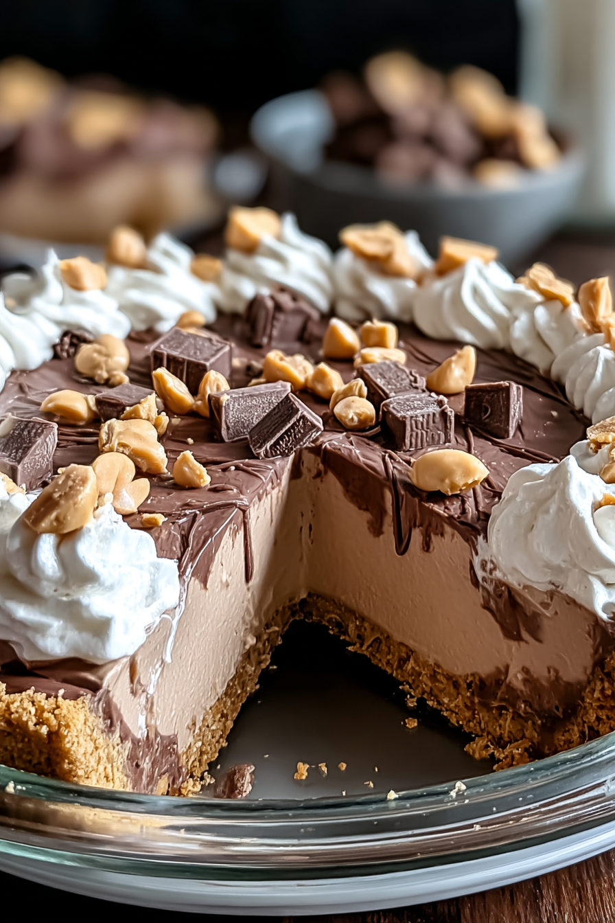 No-Bake Cream Cheese Peanut Butter Pie with Chocolate Whipped Cream image 2