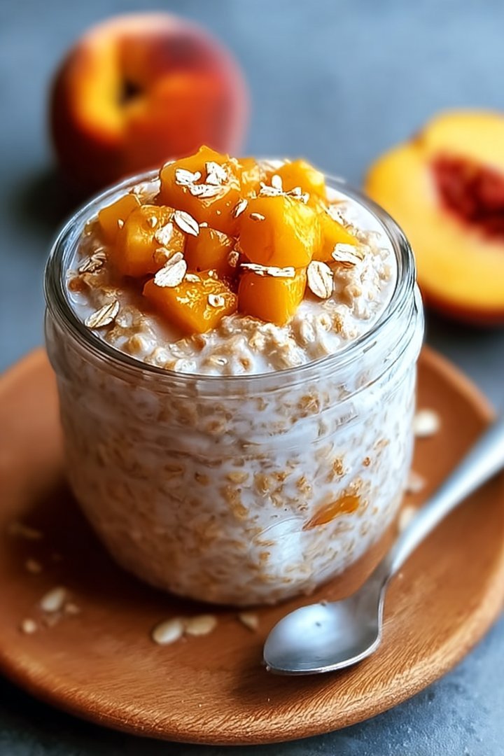Peach Cobbler Overnight Oats for a Sweet Morning Treat image 2