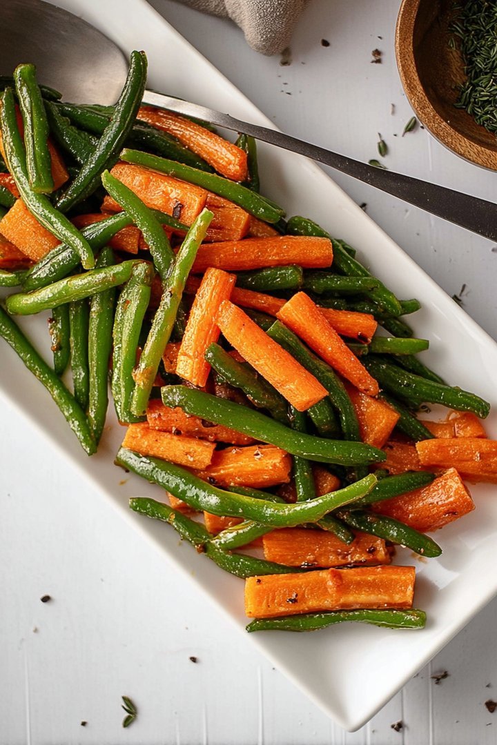 Roasted carrots and green beans image 2