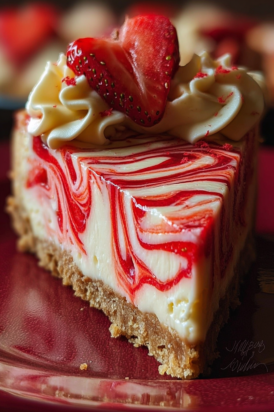 White Chocolate Strawberry Cheesecake image 2
