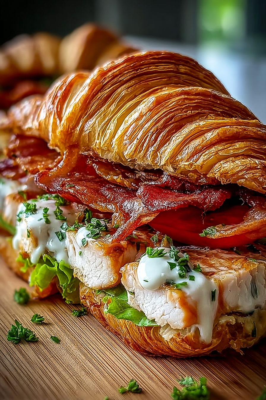 turkey bacon chicken croissant image 2