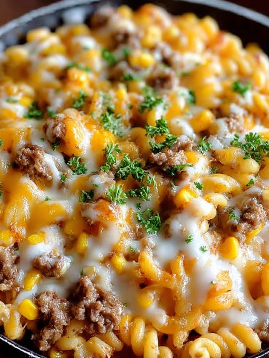 Loaded Cheddar Ranch Beef and Sweet Corn Rotini Bake image 2