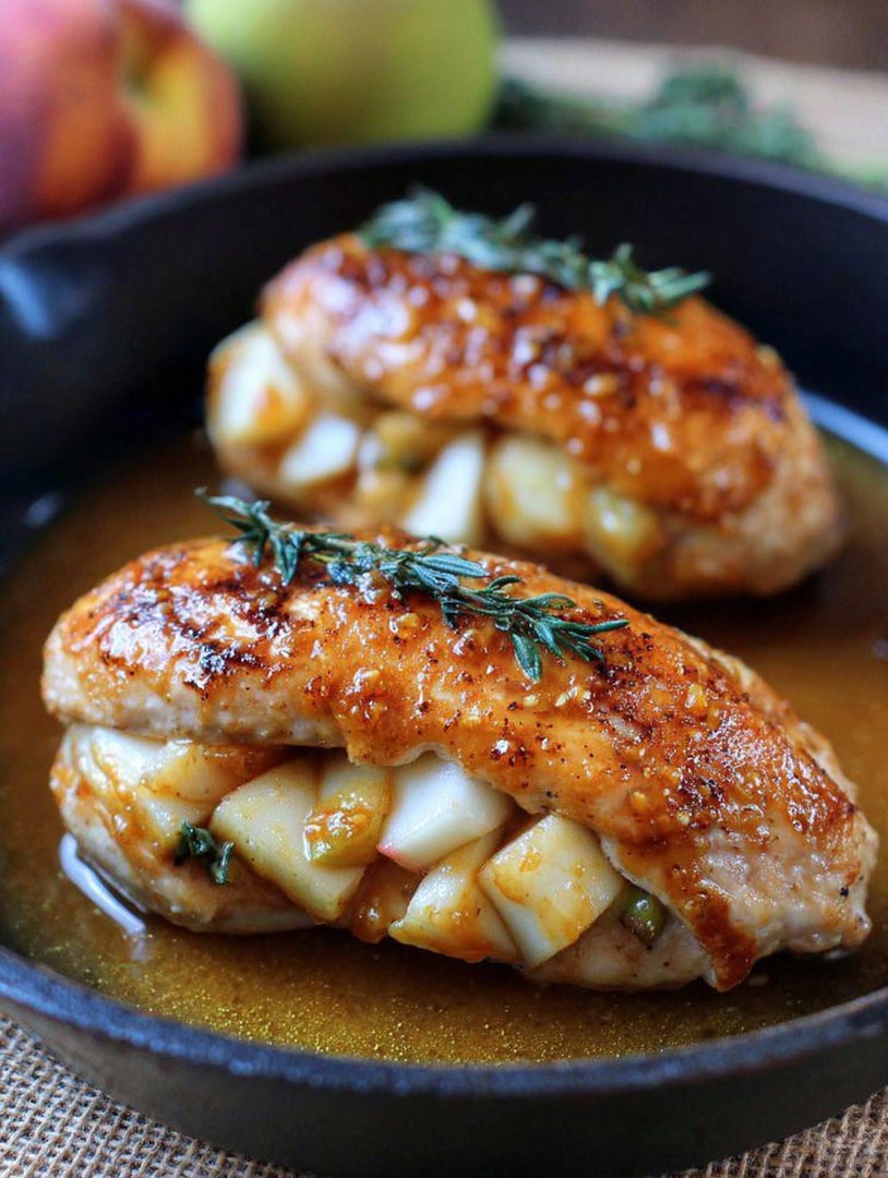 Apple and Brie Stuffed Chicken with Maple Dijon Glaze image 2
