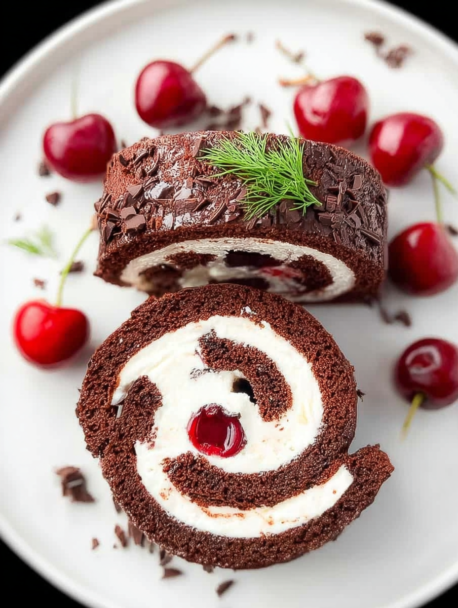 Elegant Black Forest Cake Roll image 2