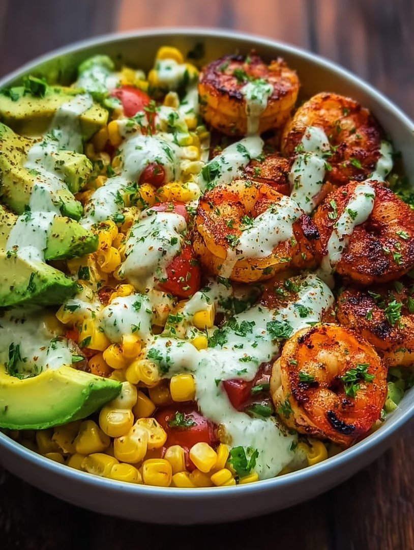 Grilled Shrimp Bowl with Avocado, Corn Salsa & Creamy Garlic Sauce: An Incredible Ultimate Recipe image 2