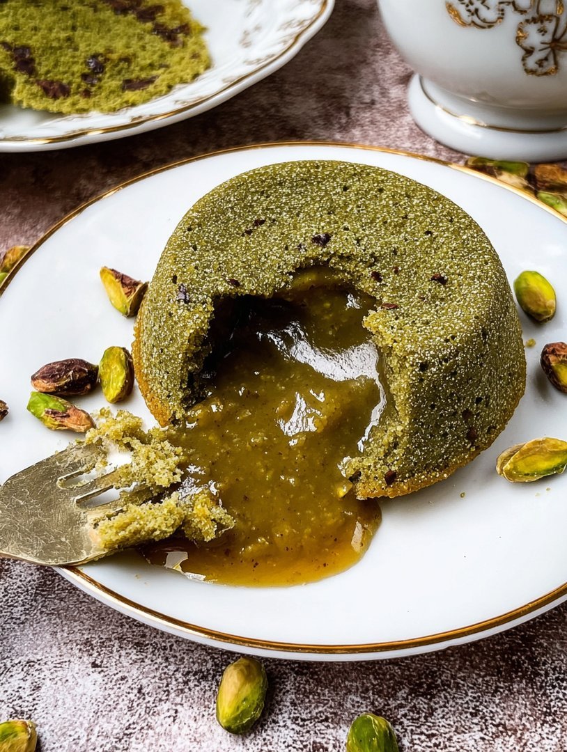 Pistachio Chocolate Lava Cakes Recipe image 2