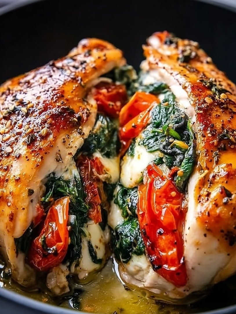 Roasted Red Pepper, Spinach, and Mozzarella Stuffed Chicken image 2