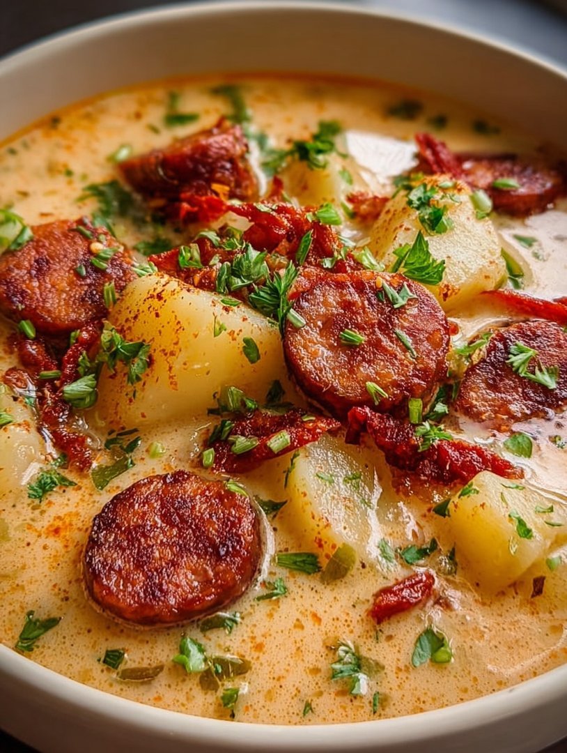 Creamy Cajun Potato Soup with Beef Sausage image 2