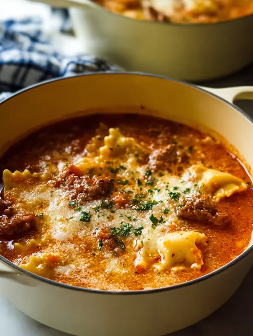 Creamy Lasagna Soup With Meat image 2