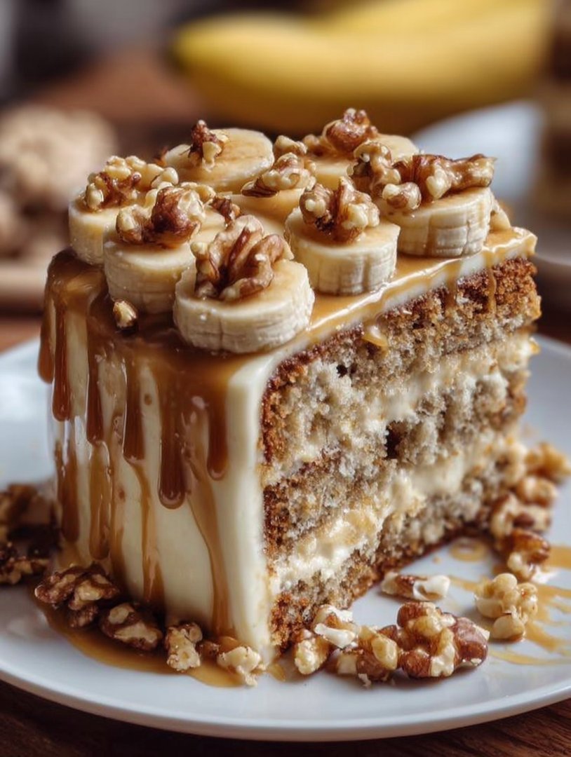 Heavenly Banana Walnut Cream Cake image 2